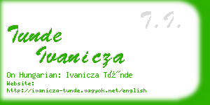 tunde ivanicza business card